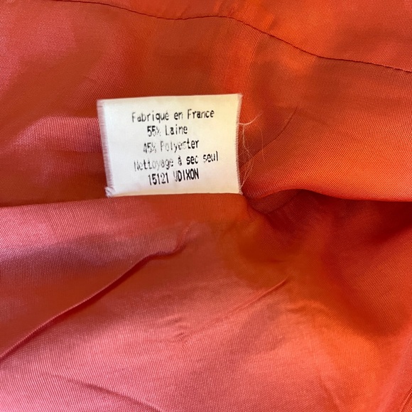 Vertigo 🇫🇷 Pour La Ville Orange Wool Blend Tailored Fitted Blazer Jacket M - Picture 13 of 14